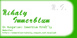 mihaly immerblum business card